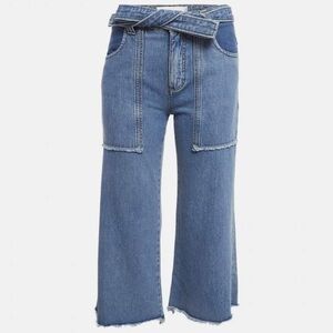 Soft Cropped Wide Leg Jeans with Matching Belt